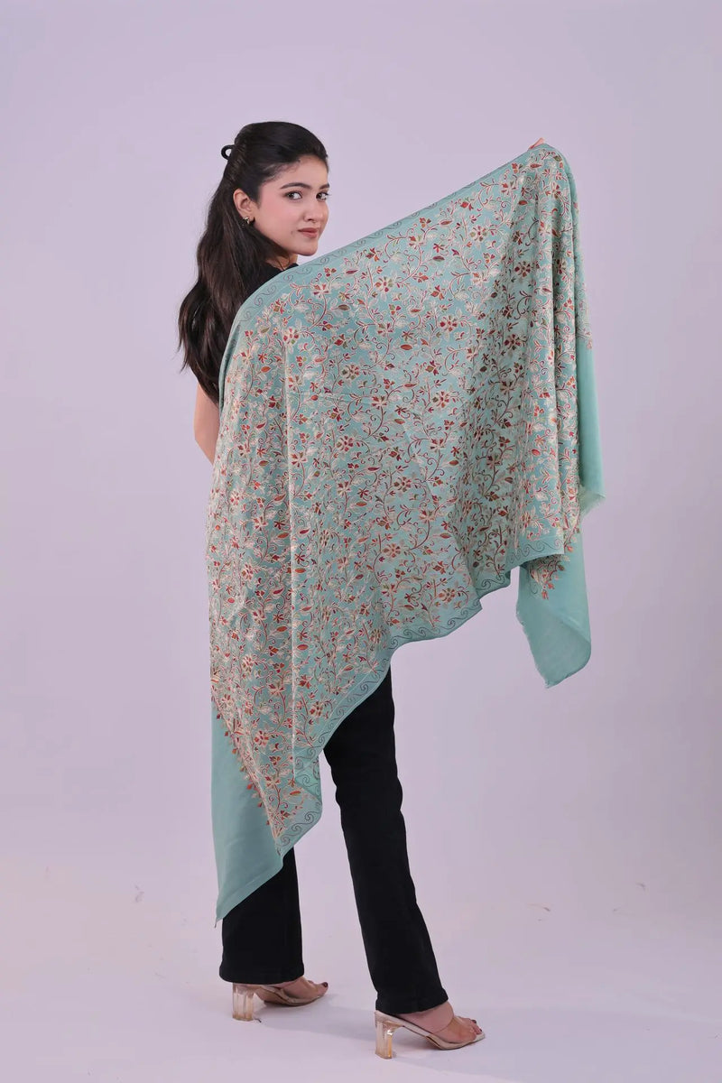 Mint Serenity Fine Wool Stole
