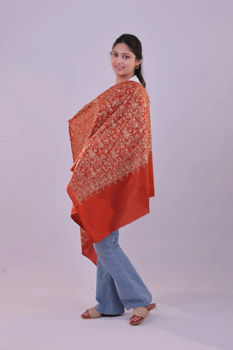 Rust Ember Fine Wool Stole