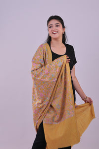 Golden Saffron Fine Wool Stole