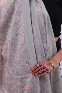 Ivory Mist · Delicate Floral Embroidery
