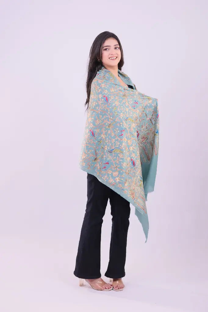 Azure Heritage Fine Wool Stole