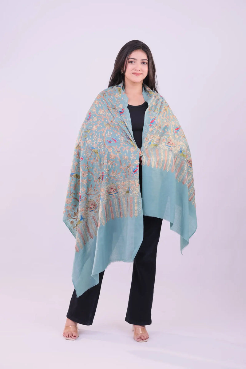 Azure Heritage Fine Wool Stole — product image 1