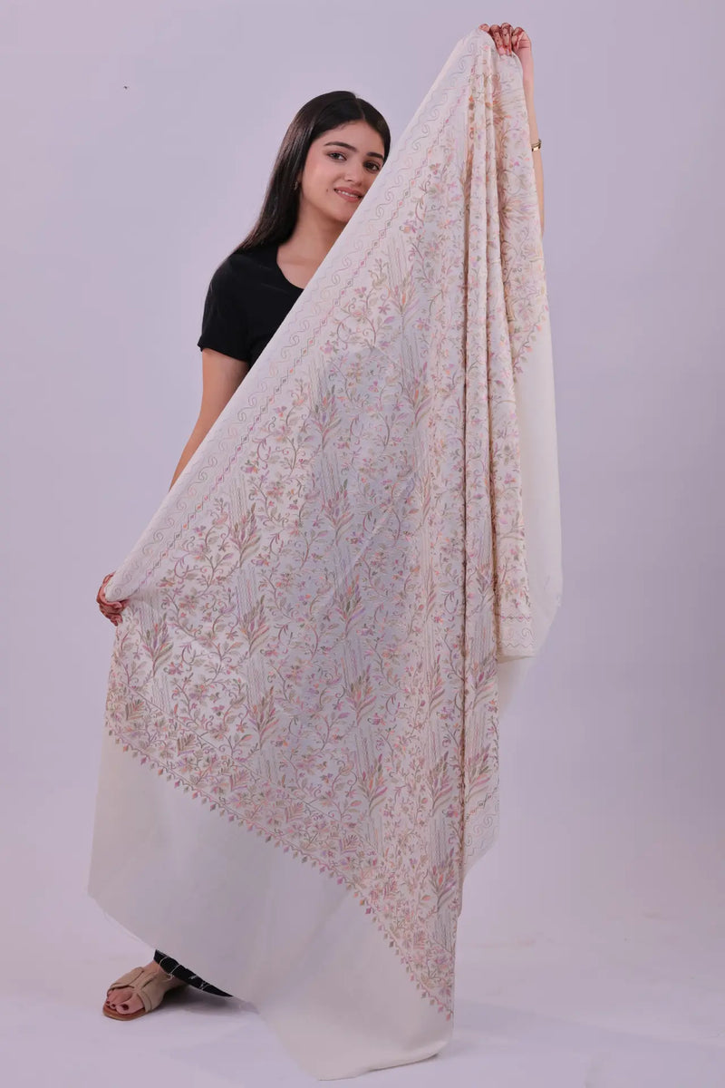 Kashmiri Embroidered Pashmina/Wool Shawl