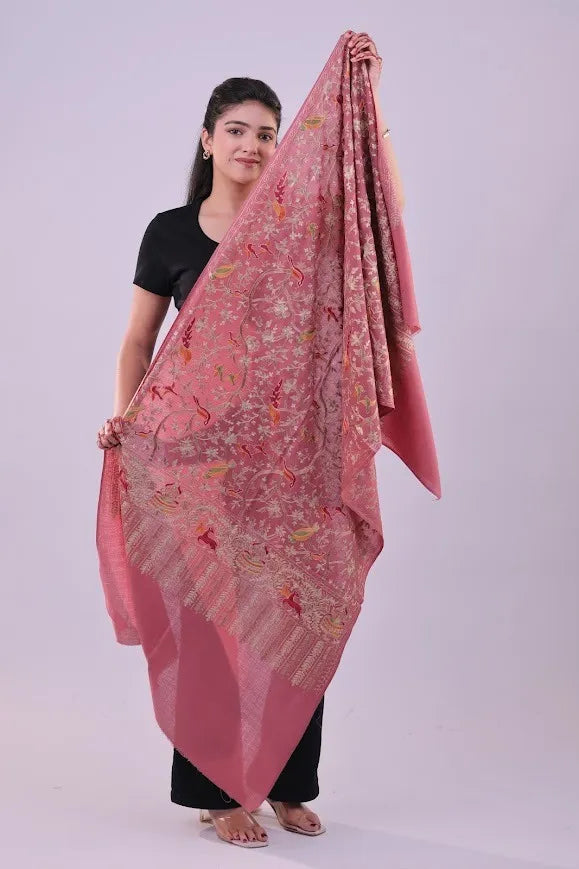 Rose Blush Fine Wool Stole