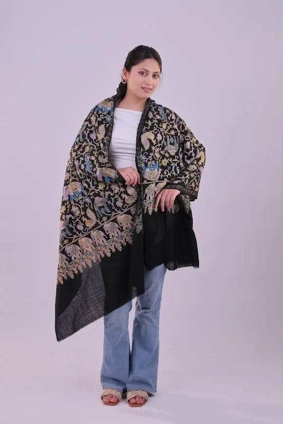Midnight Noir Royal Fine Wool Stole — product image 1