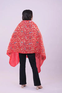 Crimson Heritage Embroidered Fine Wool Stole
