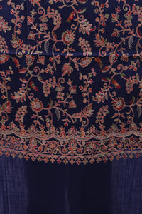 Midnight Floral Embroidered Shawl