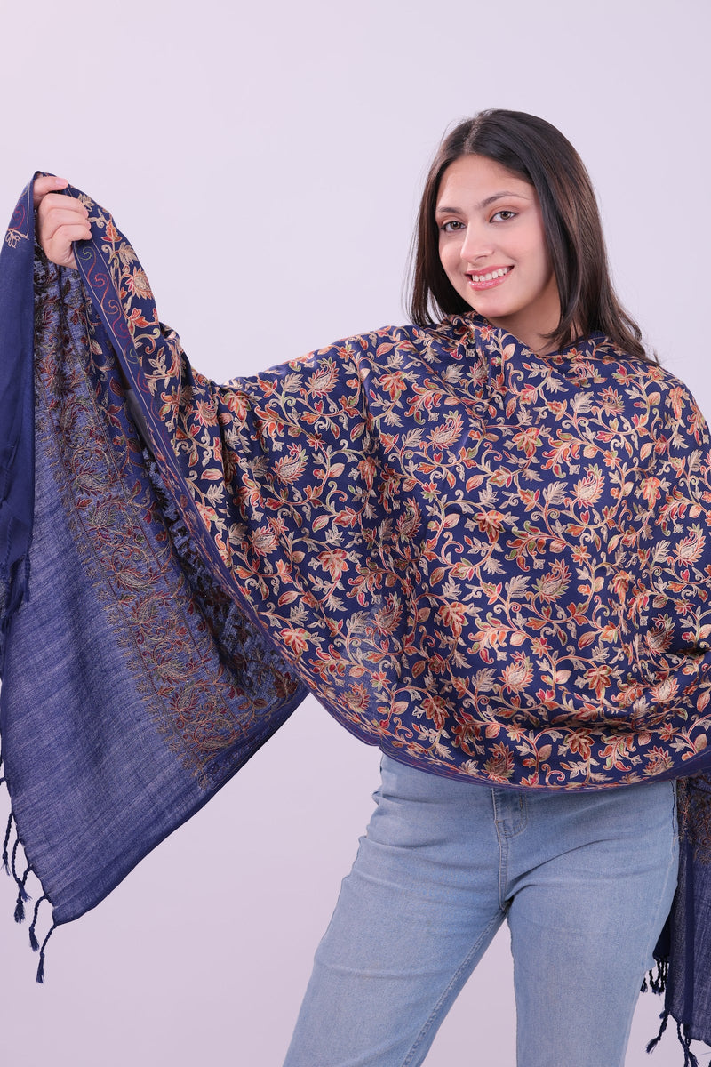 Navy Heritage Fine Wool Stole