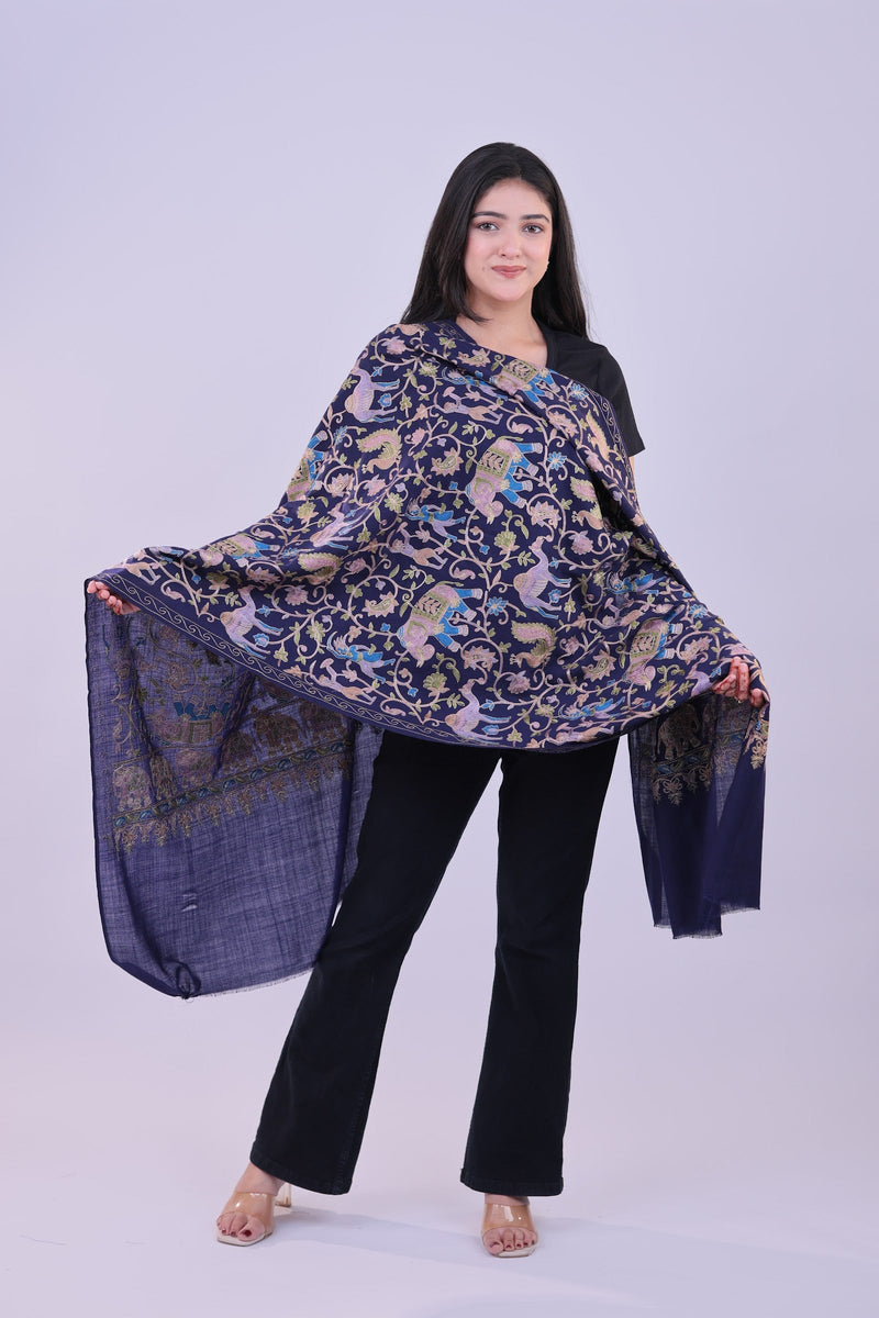 Royal Midnight Fine Wool Stole