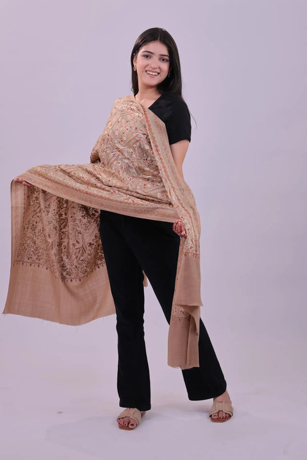 LIYAAQAT Champagne Blush embroidered stole