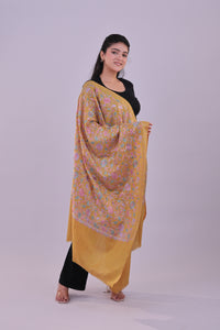 Golden Saffron Fine Wool Stole