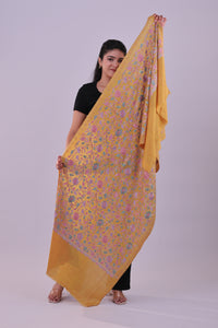 Golden Saffron Fine Wool Stole