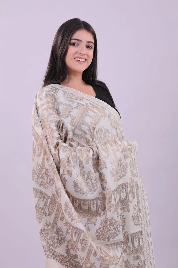 Ivory Heritage Fine Wool Shawl