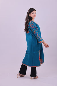 Azure Bloom Embroidered Pheran