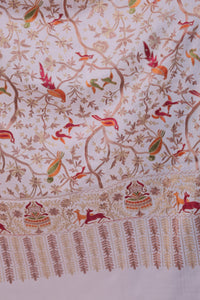 Ivory Blossom Fine Wool Stole