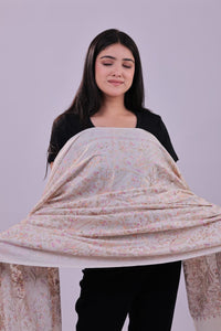 Ivory Mist Fine Wool Stole