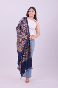 Navy Heritage Fine Wool Stole
