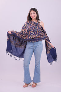 Navy Heritage Fine Wool Stole